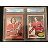 Image 1 : 1973-74 TOPPS AND 1980-81 OPC GUY LAFLEUR GCG GRADED 6.5 AND 7.5