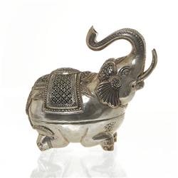 Burmese Silver Handcrafted Elephant Box (CLB-226)