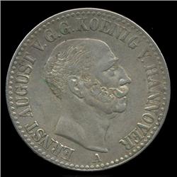 1845A Hannover Germany Thaler Coin High Grade AU (COI-1775)