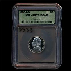 2000S Jefferson Nickel Graded PR70 (COI-3533)