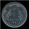 Image 3 : 1997 RARE India 1 Rupee STRONG Double Die (COI-3573)