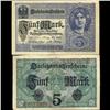 Image 1 : 1917 Germany 5 Mark Note Hi Grade Rare (COI-3945)