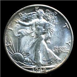 1942S Walking liberty Half Gem BU (COI-3954)