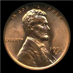 1951D Lincoln Cent Coin GEM Graded MS68 RED (COI-4224)