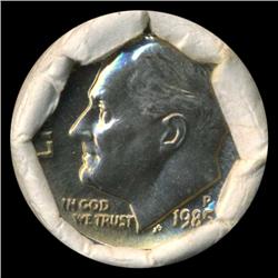 1985P Roosevelt Dime RARE Never Opened Original Bank Roll 50 GEMS (COI-4807)