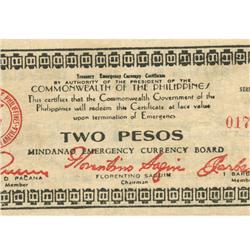 1945 Philippines 2 Peso Guerrilla Note WW2 (COI-959)