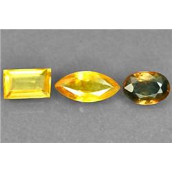 1.97ct 3pcs Lot Tri-Color Blue-Green-Yellow Sapphire RETAIL $950 (GEM-0105)