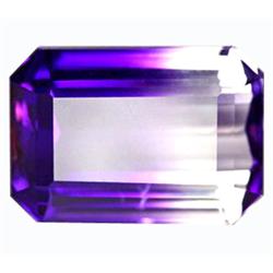 40.55ct  AAA Bi Color Emerald Cut Amethyst VVS (GEM-12659)