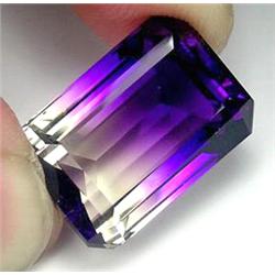 17.80ct Vivid Yellow Pulple Emerald Ametrine Gem FLAWLESS (GEM-12791)