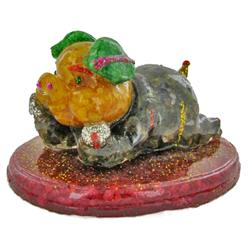 900ct. Fancy Color Sapphire & Topaz Pig Figure Statue RETAIL $1550 (GEM-4908)