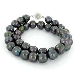 Saltwater Baroque Black Pearl Necklace (JEW-250D)