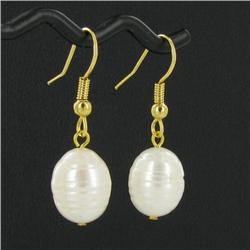 Saltwater Baroque White Pearl Earrings (JEW-250J)