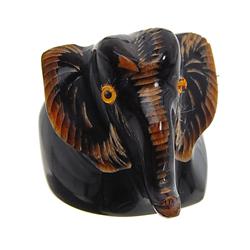 Carved Water Buffalo Horn Elephant Ring RARE (JEW-278)