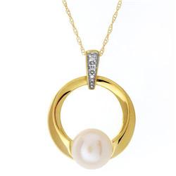 Exquisite Wt Pearl Diamond Necklace Pendant $2495 (JEW-351)