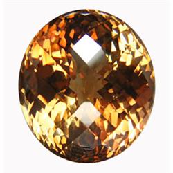 108ct Museum Grade Oval Checker Cut Imperial Topaz Gem FLAWLESS (GEM-14710)