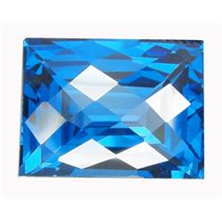 29.55ct AAA Octagon Checker Cut London Blue Topaz (GEM-14855)