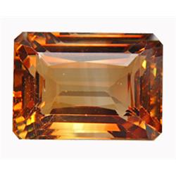 11ct Wonderful Octagon Cut Rare Imperial Cognac Topaz FLAWLESS (GEM-14886)