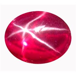 6.05ct Oval Cabochon Pigeon Blood Red Star 6 Rays Ruby (GEM-14969)