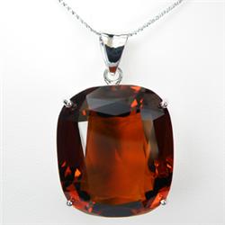 88.31ct Cushion Cut Madeira Citrine Silver Pendent  (JEW-1281)