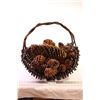 Image 1 : Woven Wood Basket w/ Pine Cones
