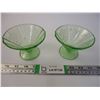 Image 1 : (2) Vintage Uranium Glass Parfait Dishes