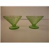 Image 2 : (2) Vintage Uranium Glass Parfait Dishes