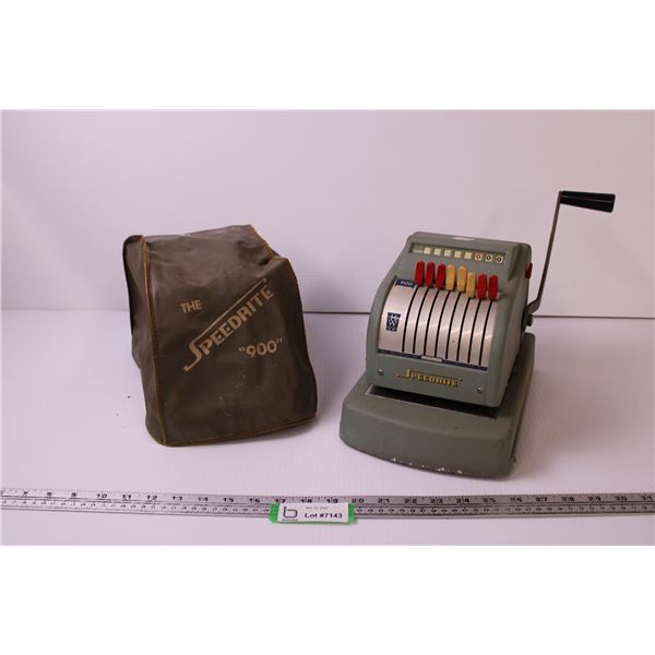 Speedrite Adding Machine Vintage Cheque Writing Machine The Speedrite 900 - Bodnarus Auctioneering
