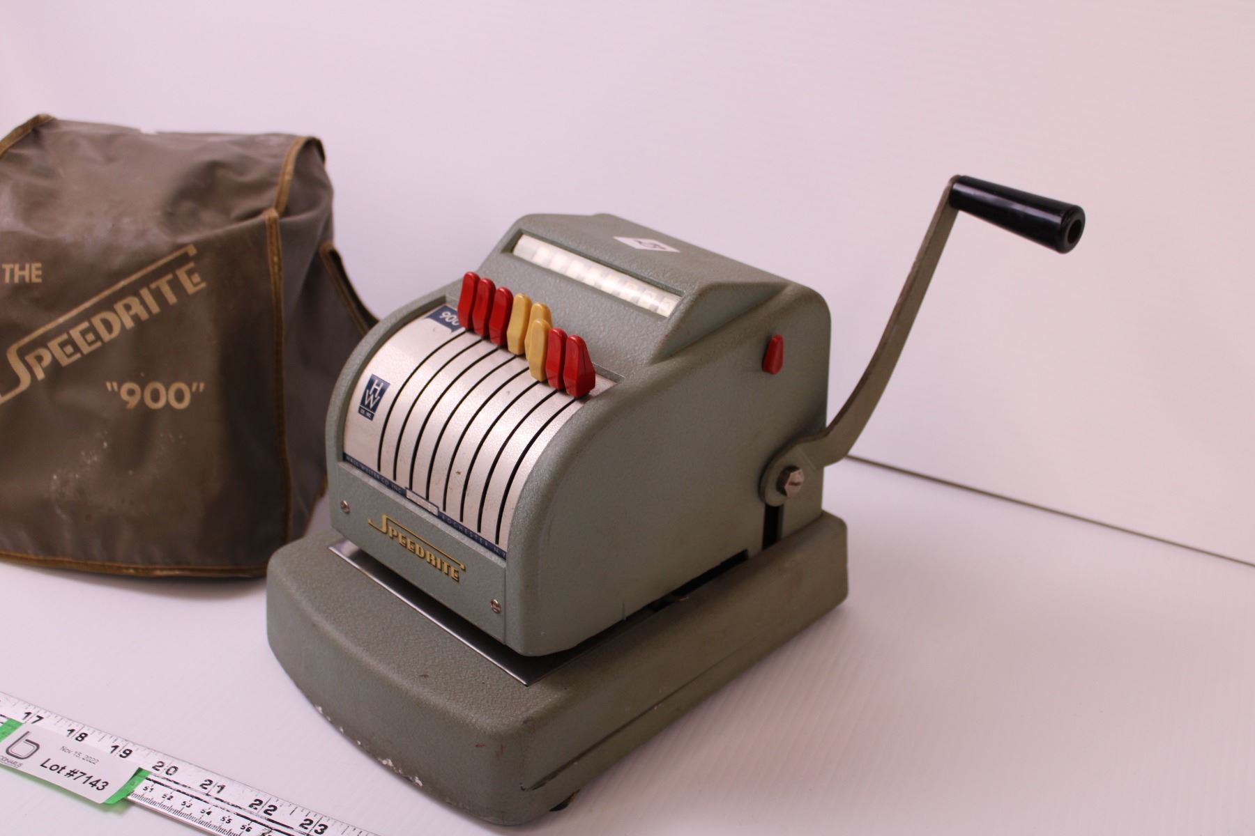 Speedrite Adding Machine Vintage Cheque Writing Machine The Speedrite 900 - Bodnarus Auctioneering