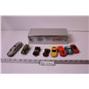 Image 1 : Small Metal Box w/ 8 Metal Cars