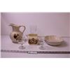 Image 1 : Commemorative Coronation of King George VI Creamer + Pitcher, Bowl and (3) Misc Glassware
