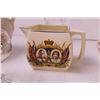 Image 2 : Commemorative Coronation of King George VI Creamer + Pitcher, Bowl and (3) Misc Glassware