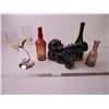 Image 1 : Skull Wine bottle Holder and assorted glassware