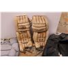 Image 6 : *Vintage Goalie Pads, Glove, Gear in Bag (Size Large)