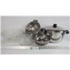 Image 1 : (2) Sunbeam Glasbake Bowls (worn) - Large Pot & Lid - Strainer - (2) Pans