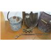 Image 2 : *Gulf 5 Gallon Pail - Spade Shovel Head - Hand Air Pump - Tire Iron - Hose Control - Gas Can