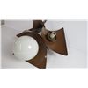 Image 2 : 3-Bulb Ceiling Light - Tin with (1) Glass Globe (cracked)