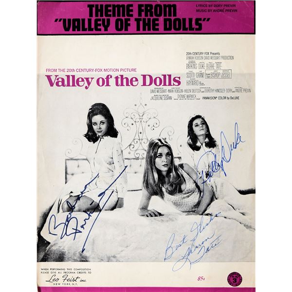 Sharon Tate Valley Of The Dolls signed sheet music