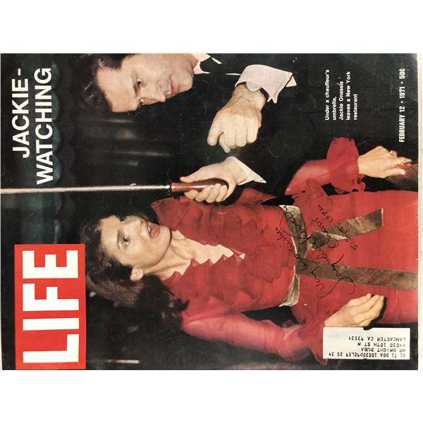 Jacqueline Kennedy Onassis signed Life Magazine