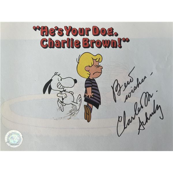 Peanuts Charles Schulz signed book page GFA authenticated