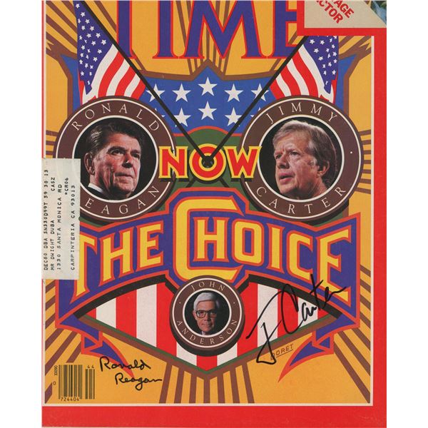 Ronald Reagan and Jimmy Carter signed Time magazine