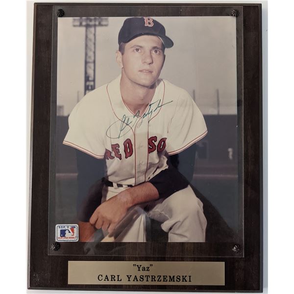 Carl Yastrzemski Signed Photo Plaque