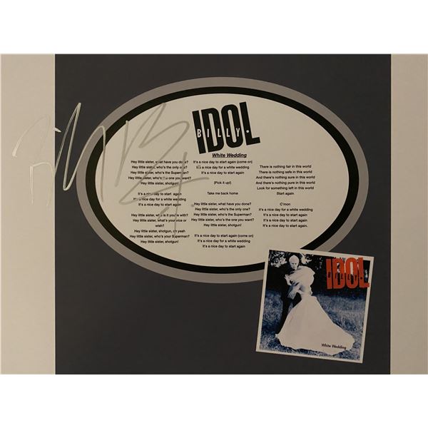 Billy Idol White Wedding signed lyric collage