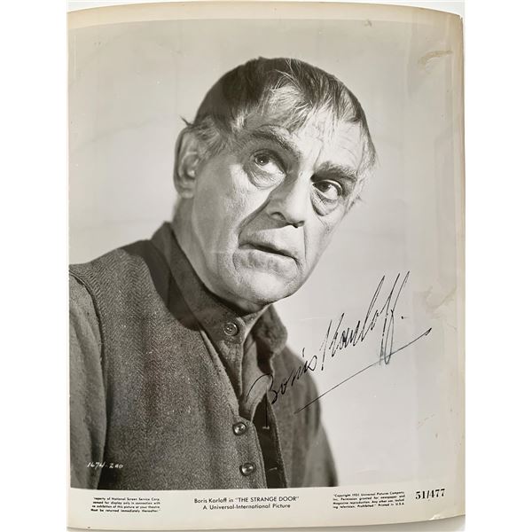 The Strange Door 1951 Boris Karloff signed movie photo