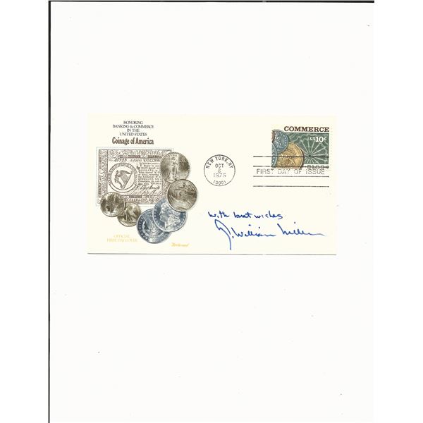 G. William Miller signed 1975 Banking and Commerce First Day Cover