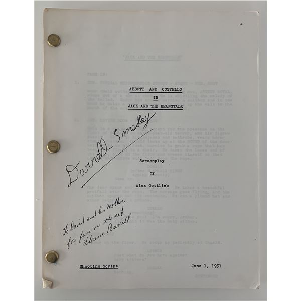 Facsimile Abbott and Costello Jack And The Beanstalk script