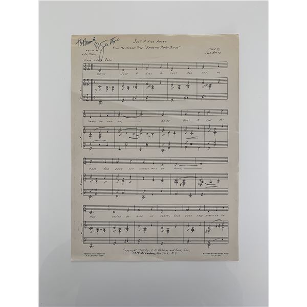 Just A Kiss Apart Jule Styne signed lyrics