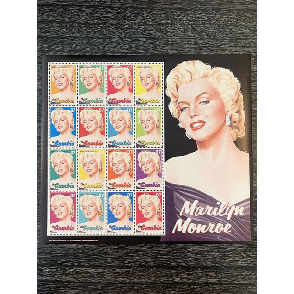 Marilyn Monroe Gambia Scott stamp sheet