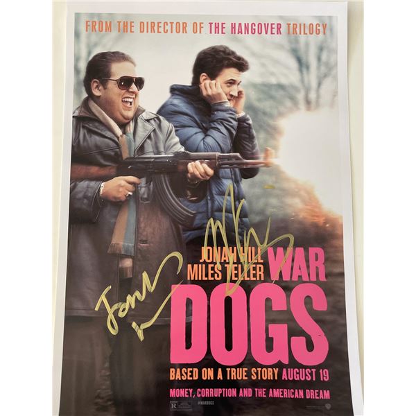 War Dogs Jonah Hill and Miles Teller signed mini poster