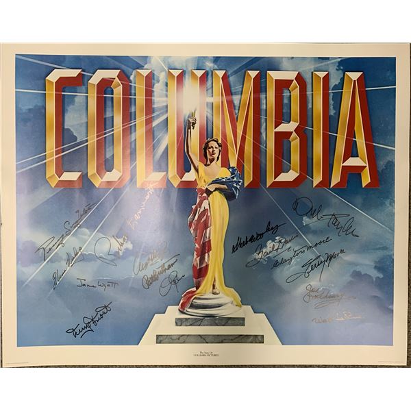 Clayton Moore and friends signed Columbia Pictures poster