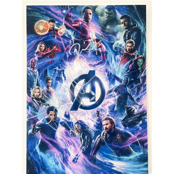 Avengers Robert Downey Jr. and Elizabeth Olsen signed mini movie poster